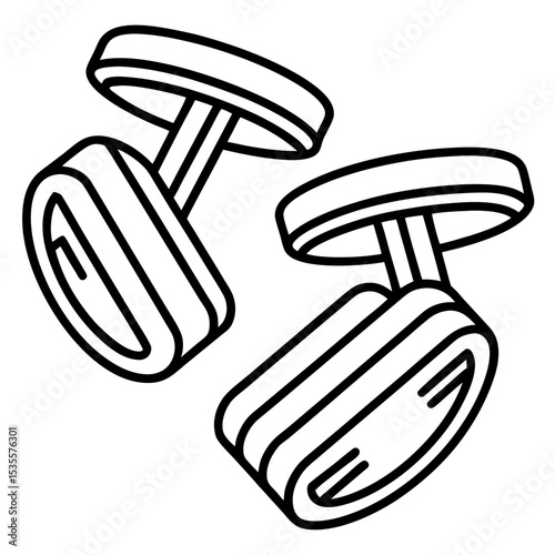 Cuff links line art vector