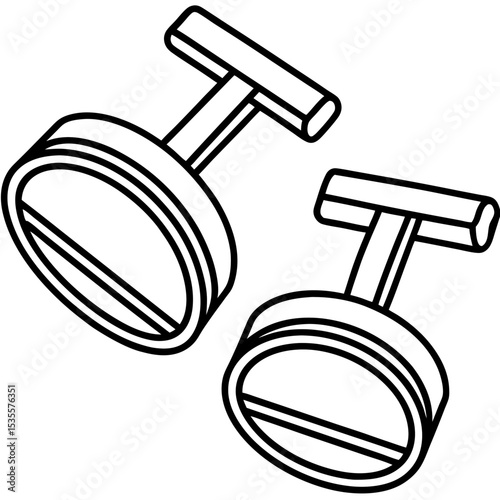 Cuff links line art vector
