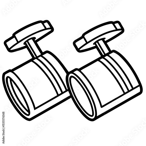 Cuff links line art vector