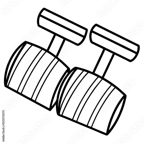 Cuff links line art vector