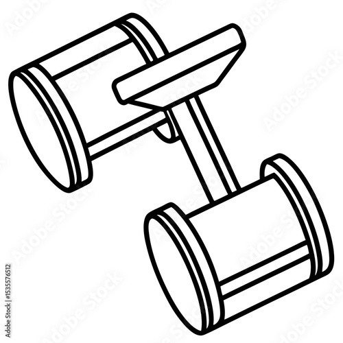 Cuff links line art vector