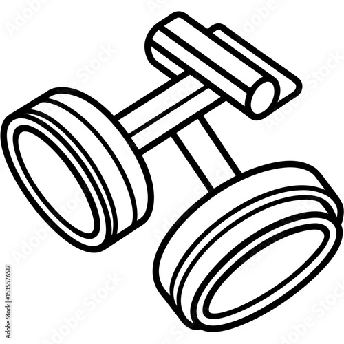 Cuff links line art vector