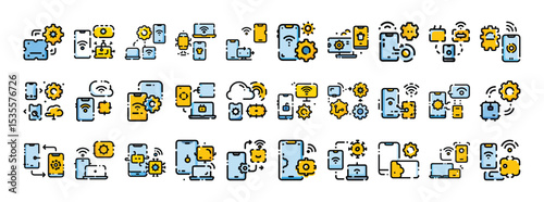 Settings and Configuration Icons – Flat Colorful System and App Management Symbols