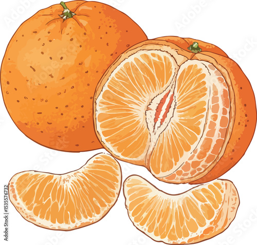 orange slices isolated on white