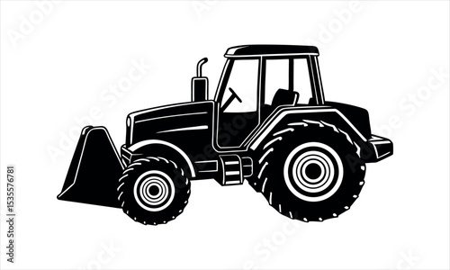 Farm Machinery Silhouette Vector Harvest Tools and Rural Equipment Clipart Design