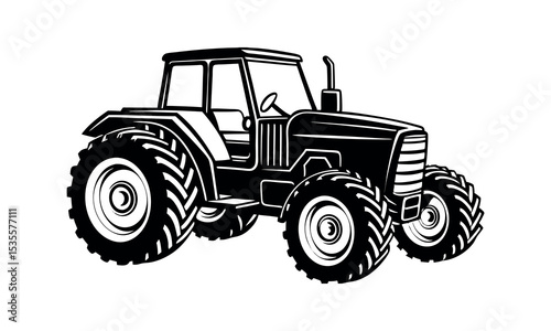 Farm Machinery Silhouette Vector Harvest Tools and Rural Equipment Clipart Design