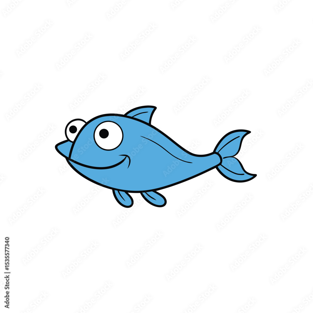 Fototapeta premium vector illustration of cartoon fish
