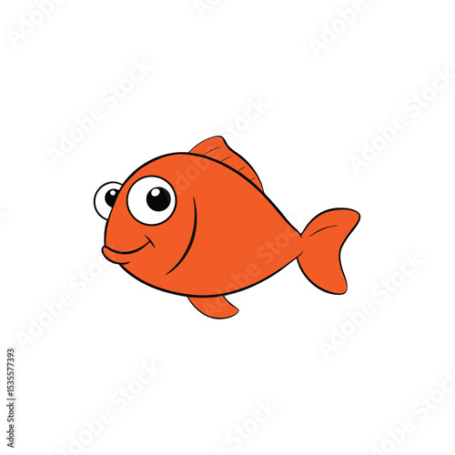 cartoon fish isolated on white