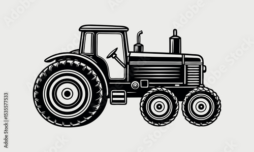Farm Machinery Silhouette Vector Harvest Tools and Rural Equipment Clipart Design