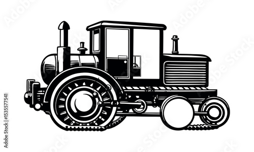 Farm Machinery Silhouette Vector Harvest Tools and Rural Equipment Clipart Design