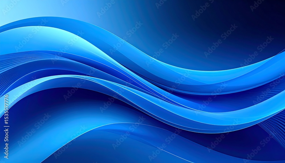 Fototapeta premium Abstract flowing blue waves