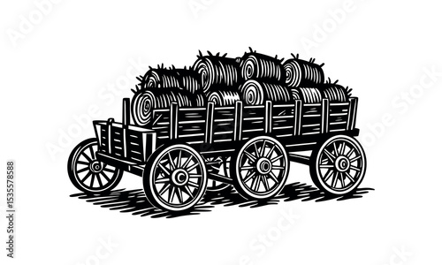 Farm Machinery Silhouette Vector Harvest Tools and Rural Equipment Clipart Design