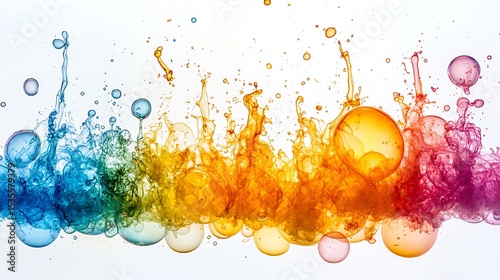 Colorful spheres explode in a vibrant spectrum