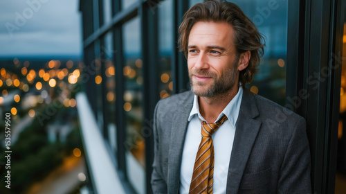 Wallpaper Mural Professional businessman working in modern office, focused on tasks, leadership, strategy, and corporate decision-making in daily routine. Torontodigital.ca