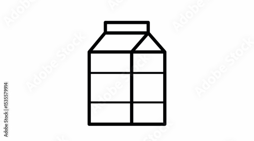 Milk Box Icon. Vector isolated editable black and white simple illustration of a milk box