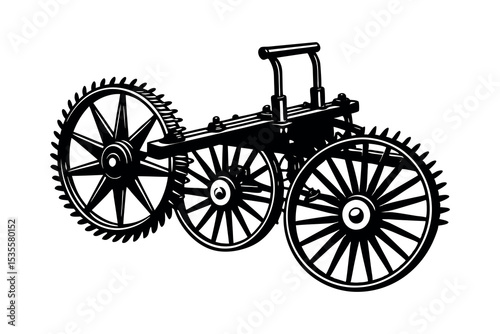 Agricultural Machinery Silhouette Clipart Farming Equipment and Tractor Vector Design