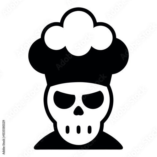 Unique Restaurant Mascot Skull with Chef Hat