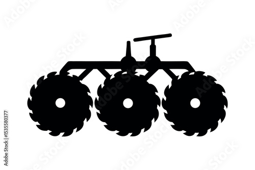 Agricultural Machinery Silhouette Clipart Farming Equipment and Tractor Vector Design