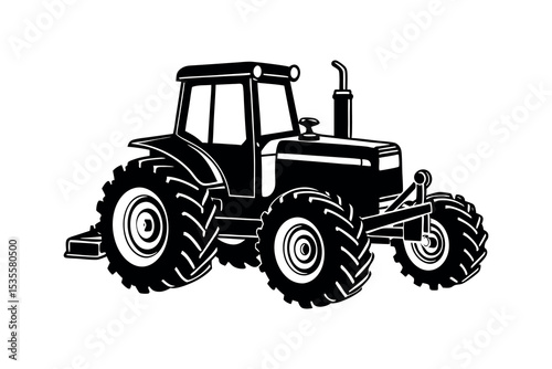 Agricultural Machinery Silhouette Clipart Farming Equipment and Tractor Vector Design