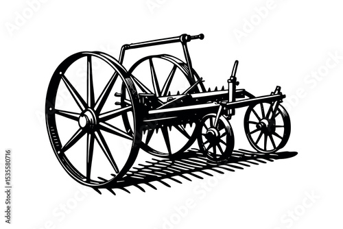 Agricultural Machinery Silhouette Clipart Farming Equipment and Tractor Vector Design