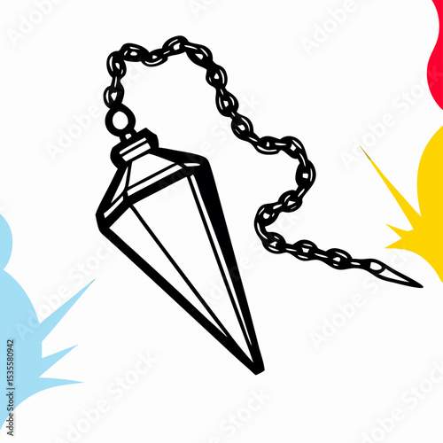 Crystal Pendulum Dowsing Tool Illustration