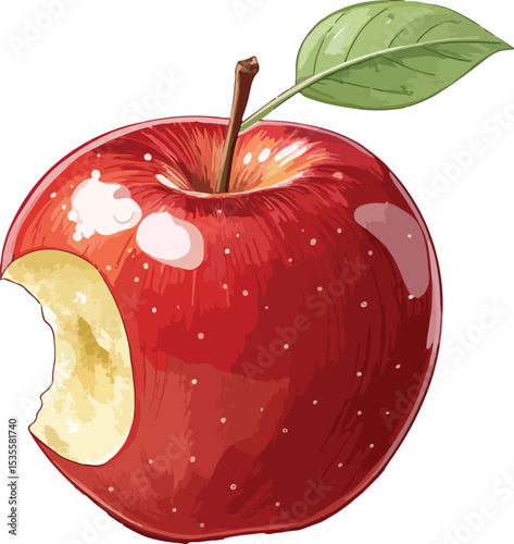 red apple on a white background