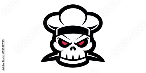 Angry Chef Skull Illustration for Food Branding