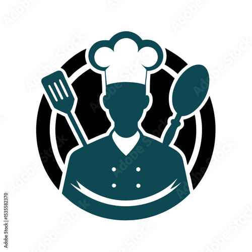 Cooking Logo Design Concept with Chef Flair and Tools