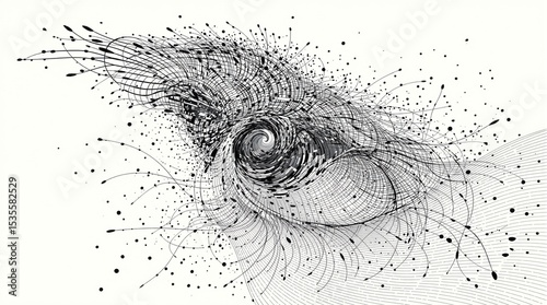 Abstract Black and White Line Art