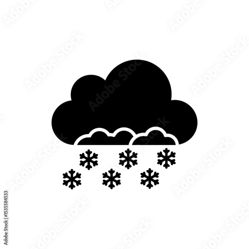 Cloud with Snow Piles for Winter Weather and Snowy Sky Symbol