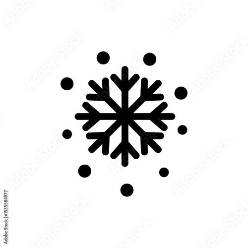 Single Snowflake Falling for Winter and Tranquility