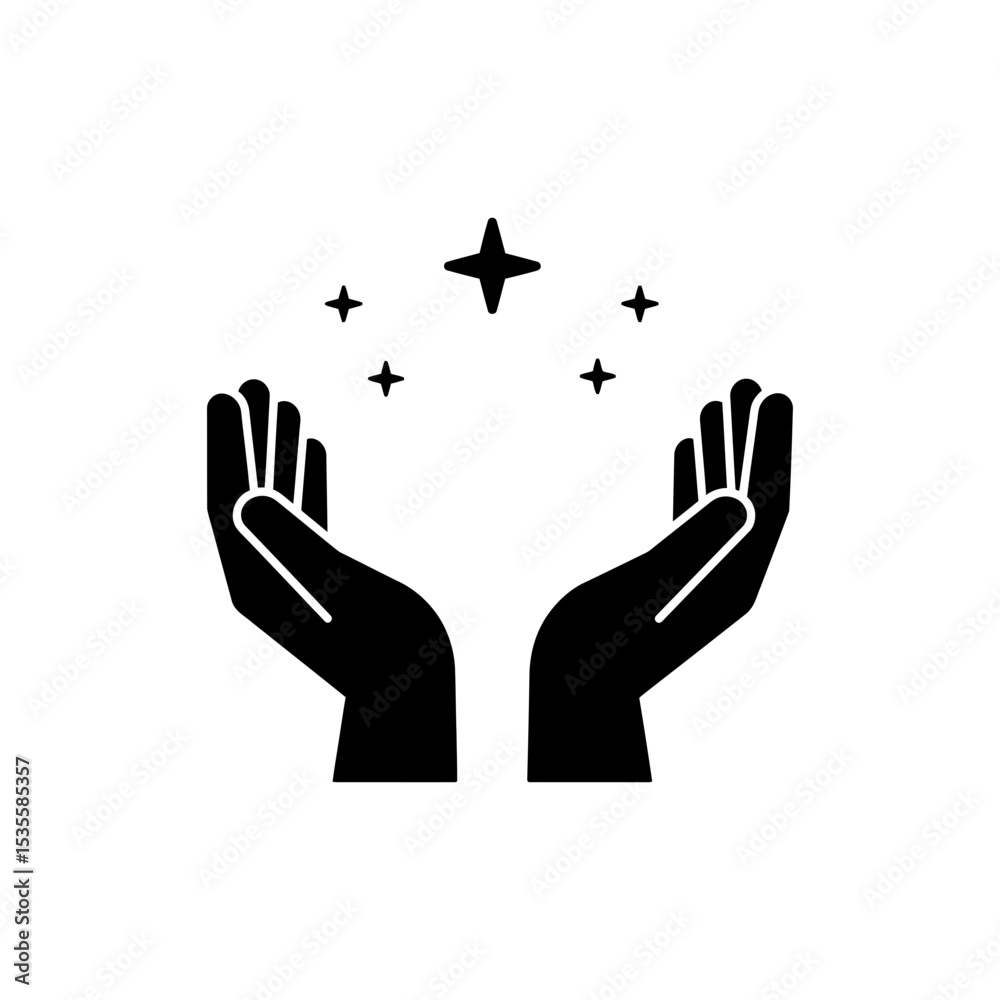 Fototapeta premium Hands Open Towards Sky for Freedom and Spirituality