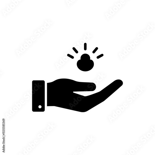 Hand with Glow Above It for Positive Energy and Enlightenment