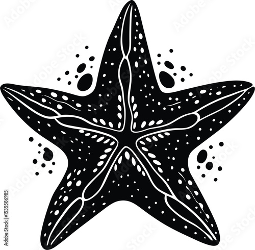 A starfish silhouette on white background