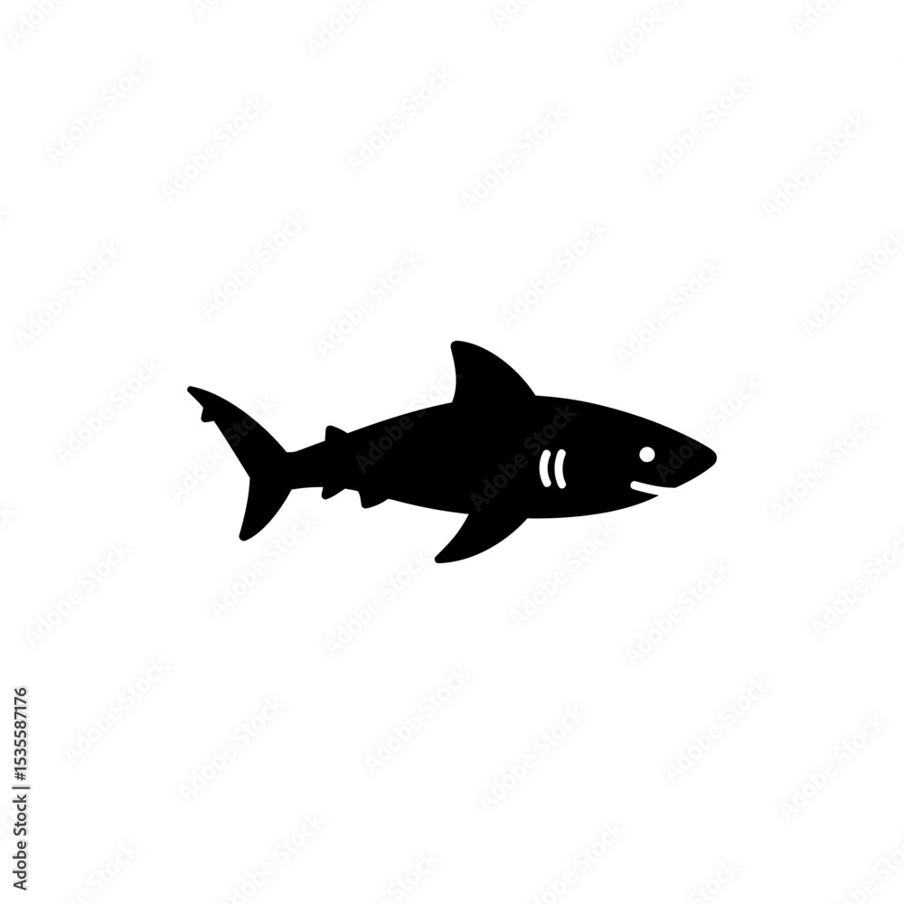 Obraz premium Shark Swimming Left in Ocean Water, Powerful and Stealthy Movement