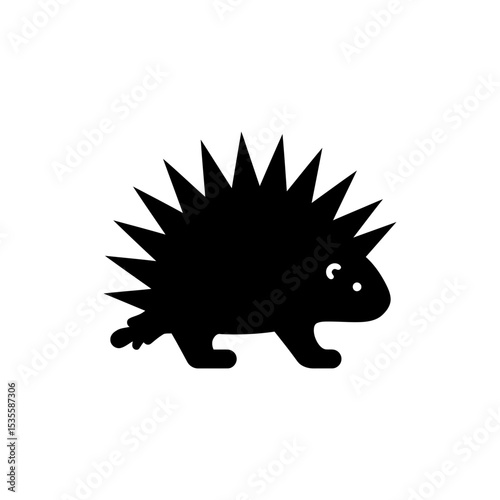 Porcupine with Quills Raised Defensive Wild Animal in Natural Setting