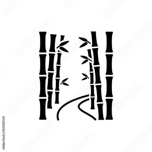 Path Through Bamboo Grove Natural Forest Trail Scenic Outdoor Scene