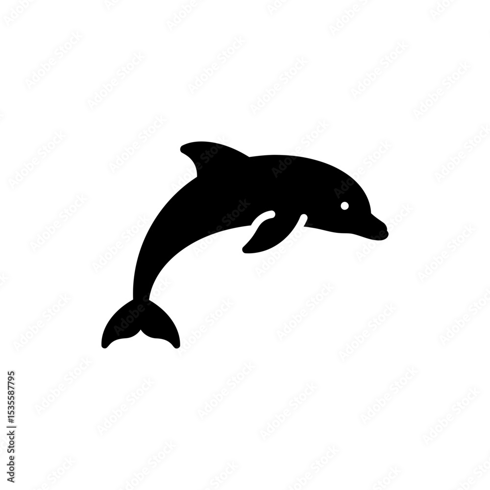 Fototapeta premium Dolphin Leaping Through Hoop in Water Performance Scene