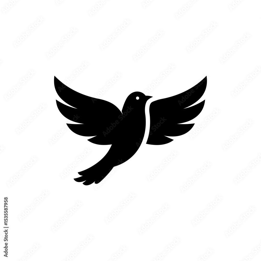 Fototapeta premium Wild Bird Flying with Spread Wings in Natural Outdoor Environment
