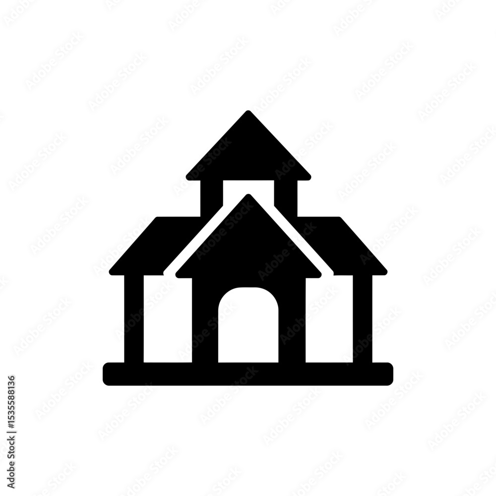 Fototapeta premium Three roofed spire with open sides and intricate traditional design