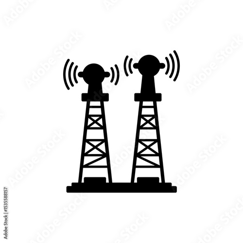 Tall Twin Antenna Landmark Modern Urban Architecture Design