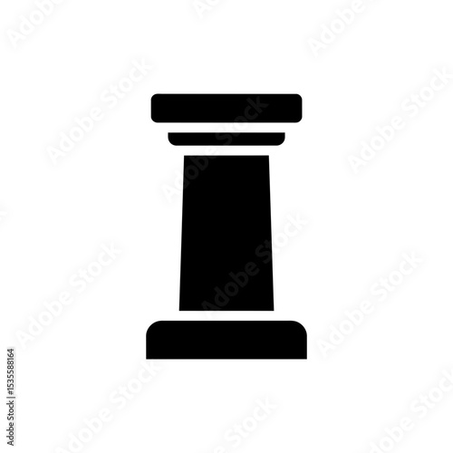 Stone Pillar with Wide Base and Tapered Top Architectural Design