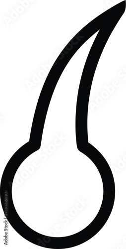 A simple black outline drawing of a hair follicle against a white background in a vector graphic style