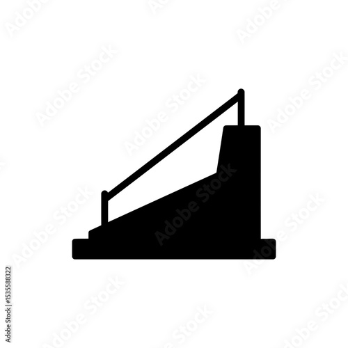 Sloped Monument with Dual Support Beams Architectural Exterior