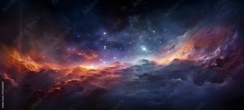 Fototapeta premium Galaxy Version of mammoth world,ai generative