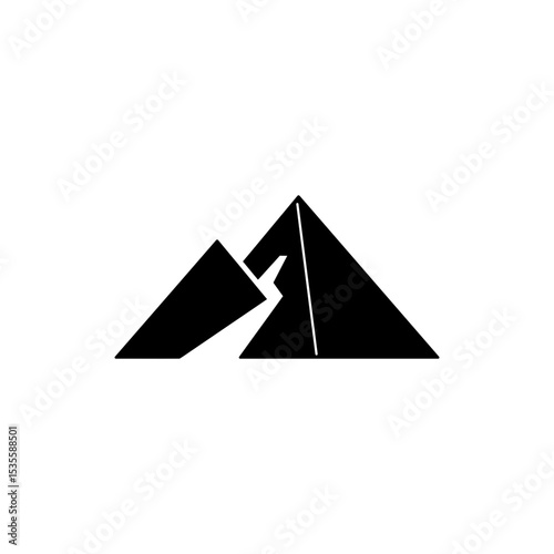 Pyramid monument with inset path leading to the apex on stone base