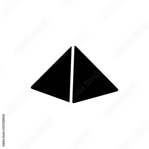 Pyramid with smooth triangular sides and solid stone base monument design