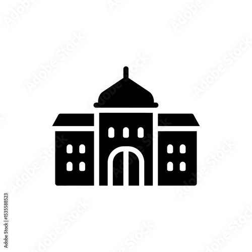 Palace with Central Entrance and Twin Wings Grand Architecture
