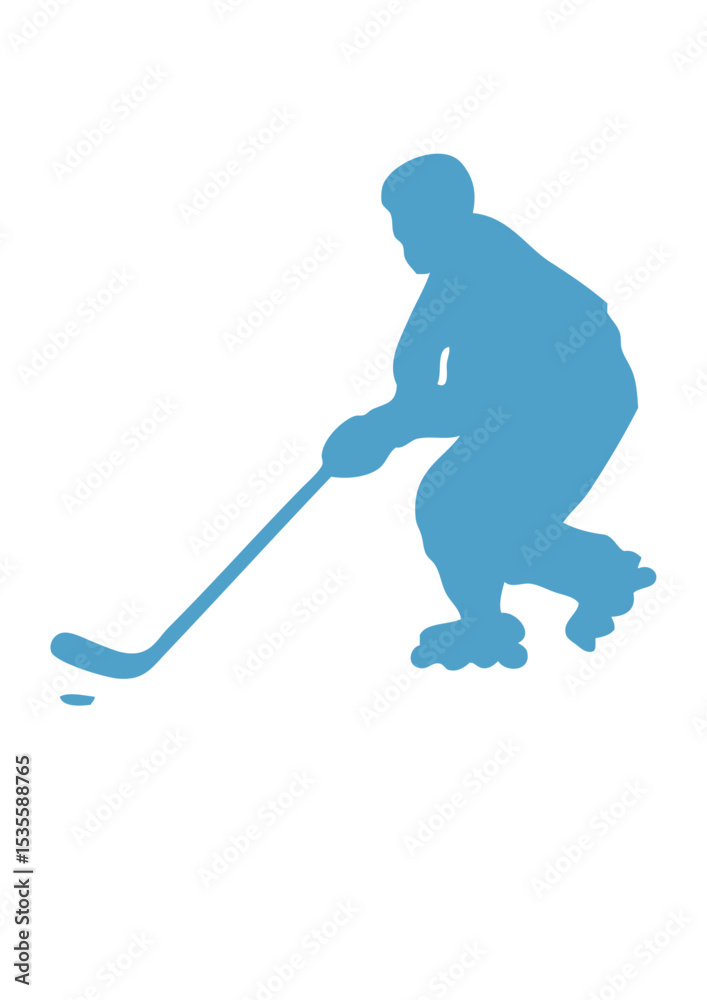 Obraz premium roller inline hockey silhouette personnage