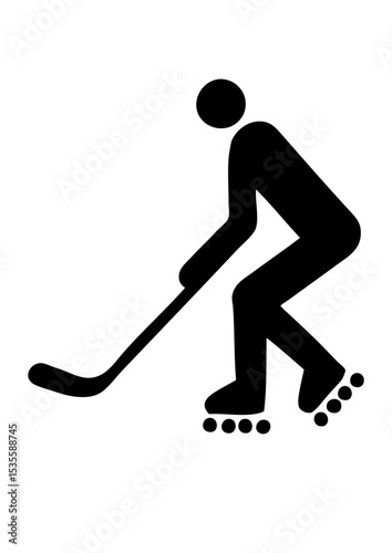 roller inline hockey silhouette logo 